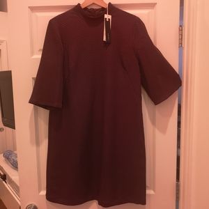 New, unworn burgundy shift dress